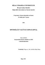 Konspekts 'Optimālās valūtas zonas', 1.