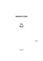 Biznesa plāns 'SIA "P.E"', 1.