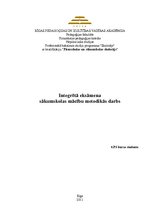 Paraugs 'Integrētā eksāmena darbs sākumskolas mācību metodikā', 1.