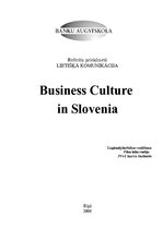Referāts 'Business Culture in Slovenia', 1.
