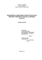 Referāts 'Degradētas teritorijas revitalizācijas projekts Rēzeknes pilsētas Ziemeļu rajonā', 1.
