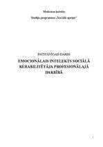 Referāts 'Emocionālais intelekts sociālā rehabilitētāja profesionālajā darbībā', 1.