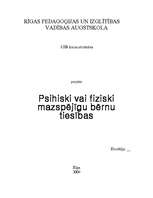 Konspekts 'Psihiski vai fiziski mazspējīgu bērnu tiesības', 1.