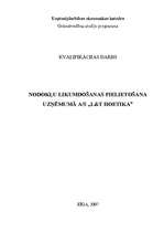 Diplomdarbs 'Nodokļu likumdošanas pielietošana uzņēmumā A/S „L&T Hoetika”', 1.