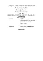 Referāts 'Pirmsskolas vecuma bērnu socializācija jaunā vidē', 1.