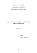 Referāts 'Reklāma un autortiesības. Tiesību akti, problēmgadījumi', 1.