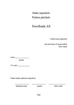 Prakses atskaite 'Prakses pārskats uzņēmumā a/s "Swedbank"', 1.