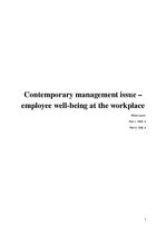 Referāts 'Contemporary Management Issue - Employee Well-Being at the Workplace', 1.