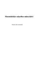 Referāts 'Matemātiskās sakarības mūsu dzīvē', 1.
