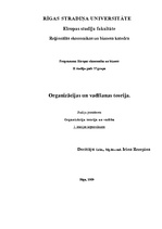 Konspekts 'Organizācijas un vadīšanas teorija', 1.