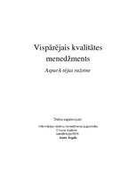Referāts 'Vispārējais kvalitātes menedžments', 1.