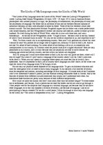 Eseja 'The Limits of My Language Mean the Limits of My World', 1.