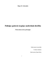 Referāts 'Policijas patiesās iespējas nodrošināt drošību', 1.