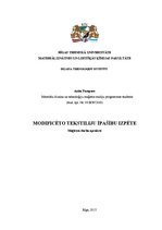 Referāts 'Modificēto tekstīliju īpašību izpēte. Maģistra darba apraksts', 1.