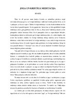 Referāts 'Joga un kristīgā meditācija', 1.