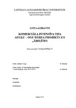 Biznesa plāns 'Komerciāla intensīva tipa augļu - ogu dārza projekts', 1.