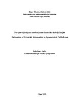Diplomdarbs 'Pārejas vājinājuma novērtējums simetrisko kabeļu līnijās', 1.