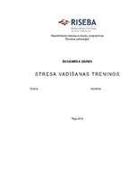 Referāts 'Stresa vadīšanas trenings', 1.