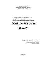 Eseja 'S.Džonsons "Kurš pievācis manu Sieru?"', 1.