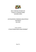 Referāts 'Transporta līdzekļu tehniskās apkopes tehnoloģijas', 1.