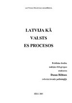 Referāts 'Latvija kā valsts Eiropas Savienības procesos', 1.