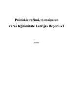 Referāts 'Politiskie režīmi, to maiņa un varas leģitimitāte Latvijas Republikā', 1.