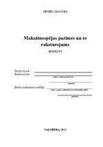 Referāts 'Maksātnespējas veidi un pazīmes', 1.