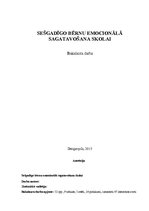 Diplomdarbs 'Sešgadīgo bērnu emocionālā sagatavošana skolai', 1.
