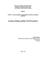 Referāts 'Latvijas drošības politika. NATO konteksts', 1.
