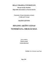 Konspekts 'Finansu aktīvu cenas noteikšana. Obligācijas', 1.