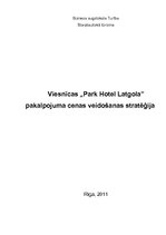 Referāts 'Viesnīcas "Park Hotel Latgola" pakalpojuma cenas veidošanas stratēģija', 1.