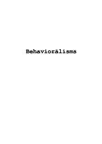 Eseja 'Behaviorālisms', 1.