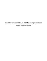 Referāts 'Referāts vispārīgajā psiholoģijā par intelektu un kreativitāti', 1.