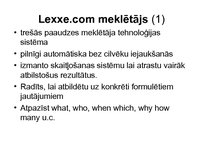 Prezentācija 'Meklētāja Lexxe analīze, raksturojums', 2.