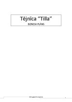 Biznesa plāns 'Tējnīca "Tilla"', 1.