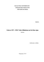 Referāts 'Lietuva (1917.- 1920.). Valsts dibināšana un brīvības cīņas', 1.