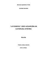 Referāts '"Latvenergo" vides aizsardzība un ilgtspējīga attīstība', 1.