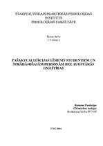 Referāts 'Pašaktualizācijas līmenis studentiem un strādājošajām personām bez augstākās izg', 1.