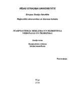 Konspekts 'Starptautiskās reklāmas un mārketinga veidošanās un problēmas', 1.