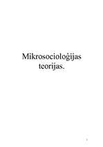 Konspekts 'Mikrosocioloģijas teorijas', 1.