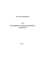 Referāts 'Komunikācija un lēmumu pieņemšana organizācijā', 1.