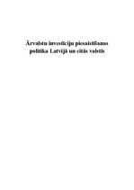 Referāts 'Ārvalstu investīciju piesaistīšanas politika Latvijā un citās valstīs', 1.