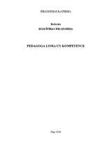 Konspekts 'Pedagoga loma un kompetence', 1.