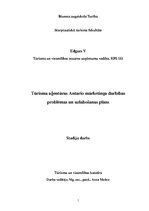 Referāts 'Tūrisma aģentūras "Antario" mārketinga darbības problēmas un uzlabošanas plāns', 1.