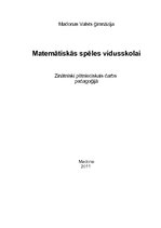 Referāts 'Matemātiskās spēles vidusskolai', 1.