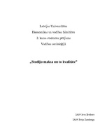 Referāts 'Studiju maksa un to kvalitāte', 1.