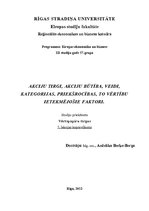 Konspekts 'Akciju tirgi, būtība, veidi, kategorijas, priekšrocības, to vērtību ietekmējošie', 1.