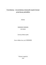 Referāts 'Centralizāciju - decentralizāciju ietekmējošie aspekti Latvijas pirmā līmeņa paš', 1.