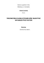 Referāts 'Tirdzniecības darbu ietekmējošie subjektīvie un objektīvie faktori', 1.