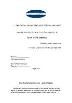 Referāts 'Mans individuālais kultūras profils', 1.